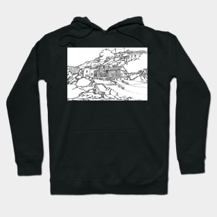 Cornwall Black and White Landscape Hoodie